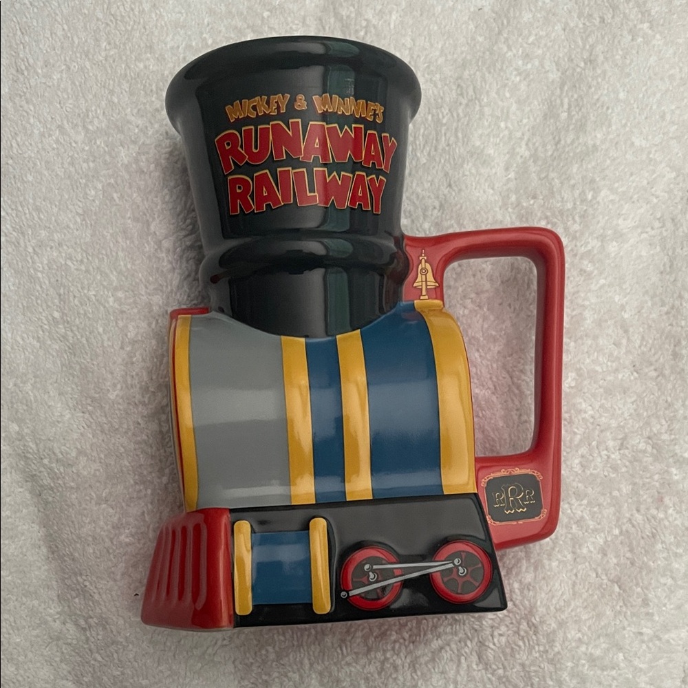 Mickey & Minnie's Runaway Railway Train Mug - Red, Black, Blue, Yellow